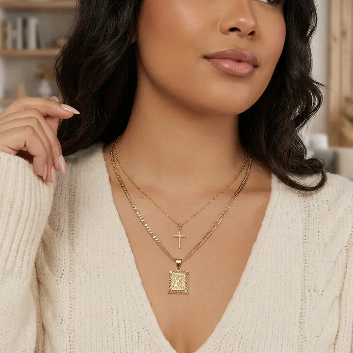Seraphina Initialhalsband Set | Guld