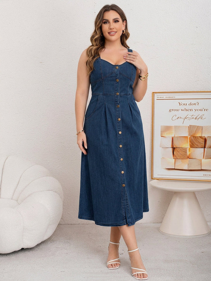 Cataleya Knapplist Denimklänning