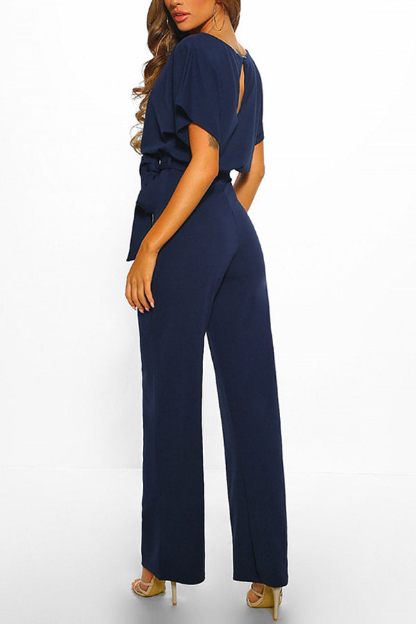 Cassia - Sommar knytning kortärmad jumpsuit