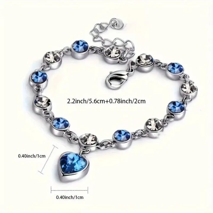 Heledd Heart Glow Armband | Vitt Guld