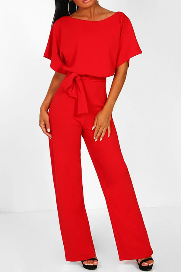 Cassia - Sommar knytning kortärmad jumpsuit