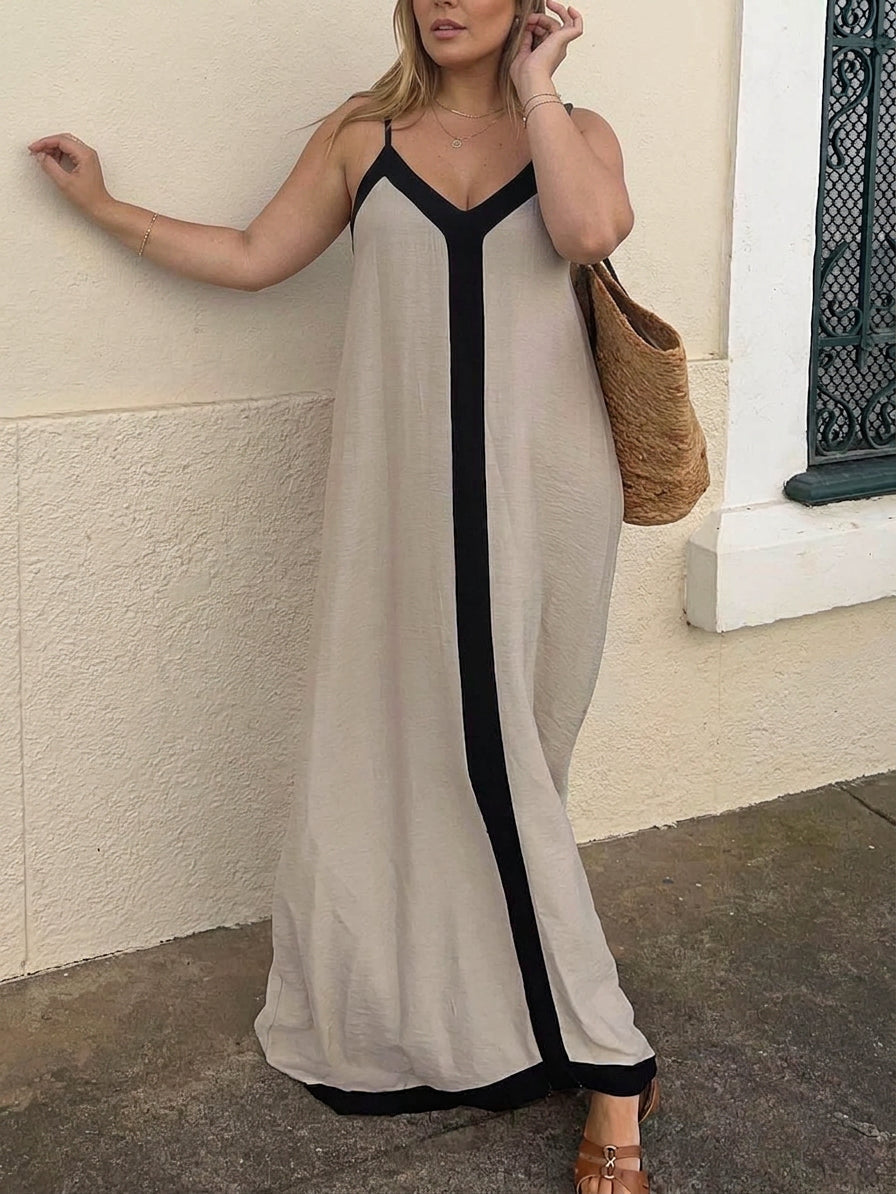 Naomi | Island Style Lavechic Colorblock Midi Klänning Look