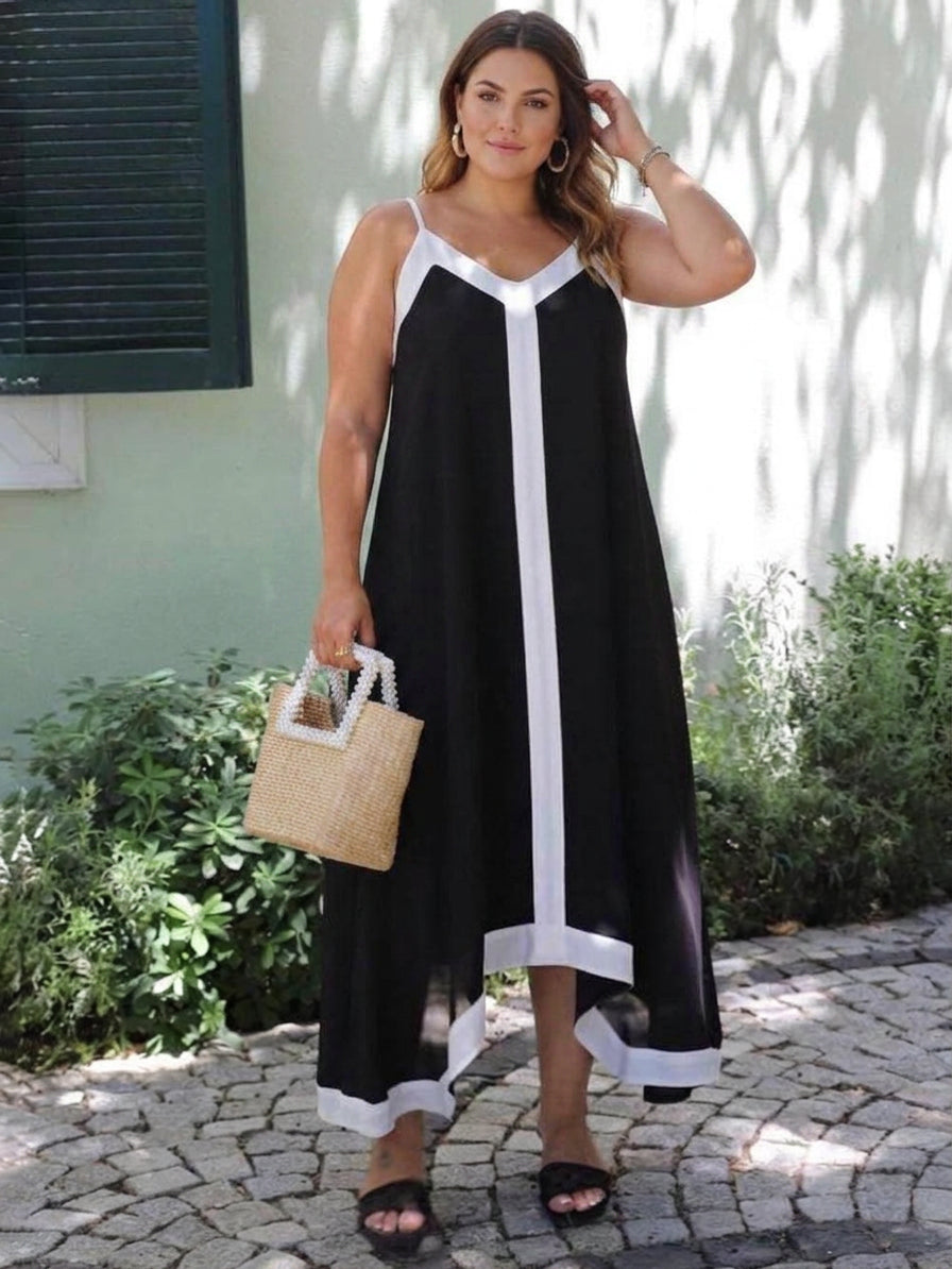 Naomi | Island Style Lavechic Colorblock Midi Klänning Look