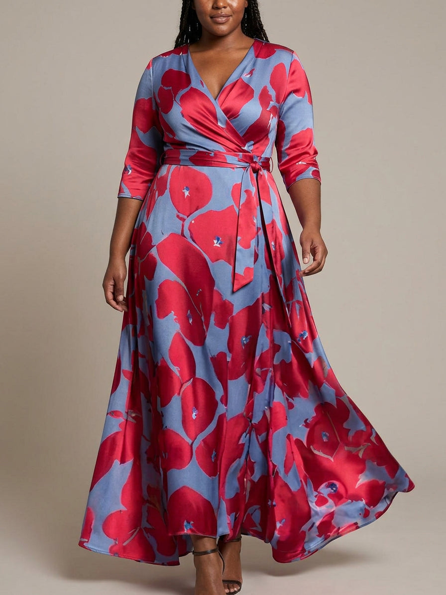 Wynne | Seaside Glam Elegant Mid Sleeve Maxi Klänning Ensemble