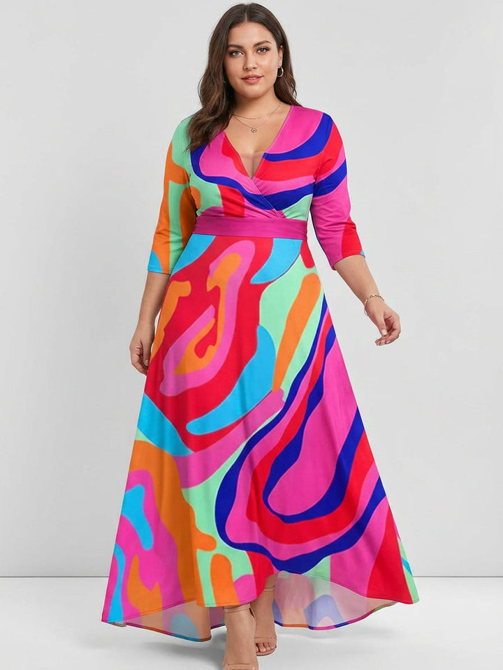 Wynne | Seaside Glam Elegant Mid Sleeve Maxi Klänning Ensemble
