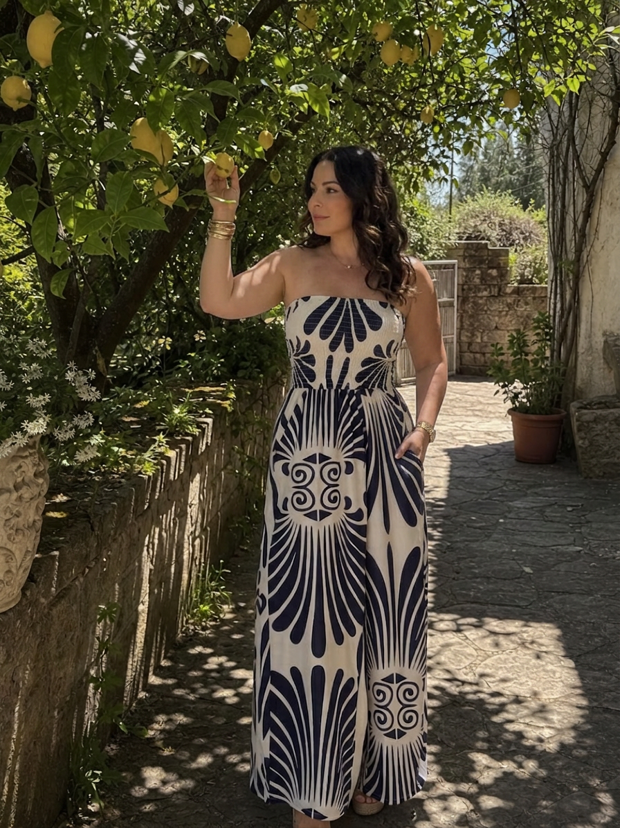 Dilys | Off-shoulder Flödande Silhuett Maxi Klänning