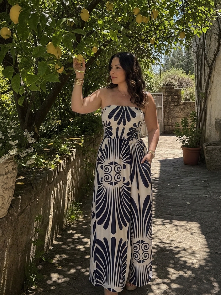 Dilys | Off-shoulder Flödande Silhuett Maxi Klänning
