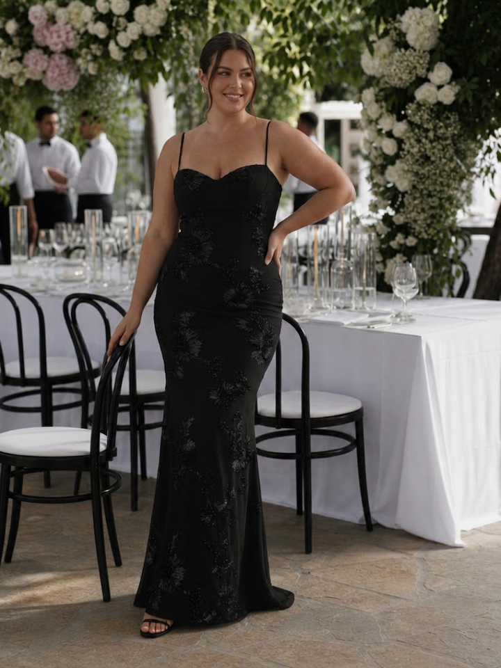Clover | Spaghetti Band Korsett Bodice Maxi Klänning