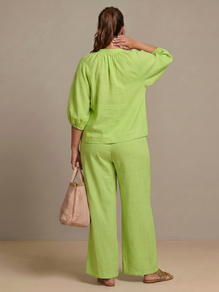 Cecily | Blus med dragkedja fram och vida byxor