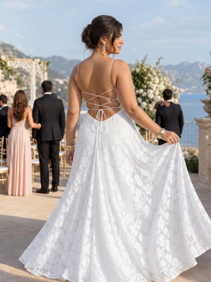 Noa | Spaghettiband Full Lace Maxi Klänning