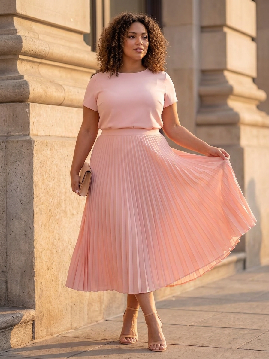 Fauna | Strukturerad Bodice Plisserad Kjol Set