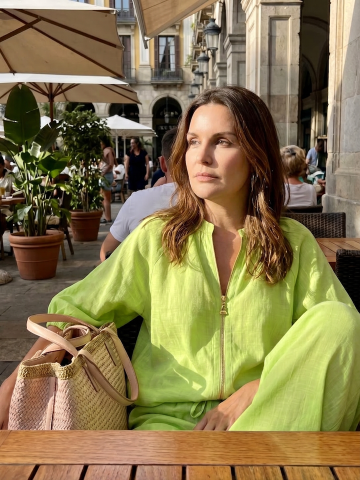 Cecily | Blus med dragkedja fram och vida byxor