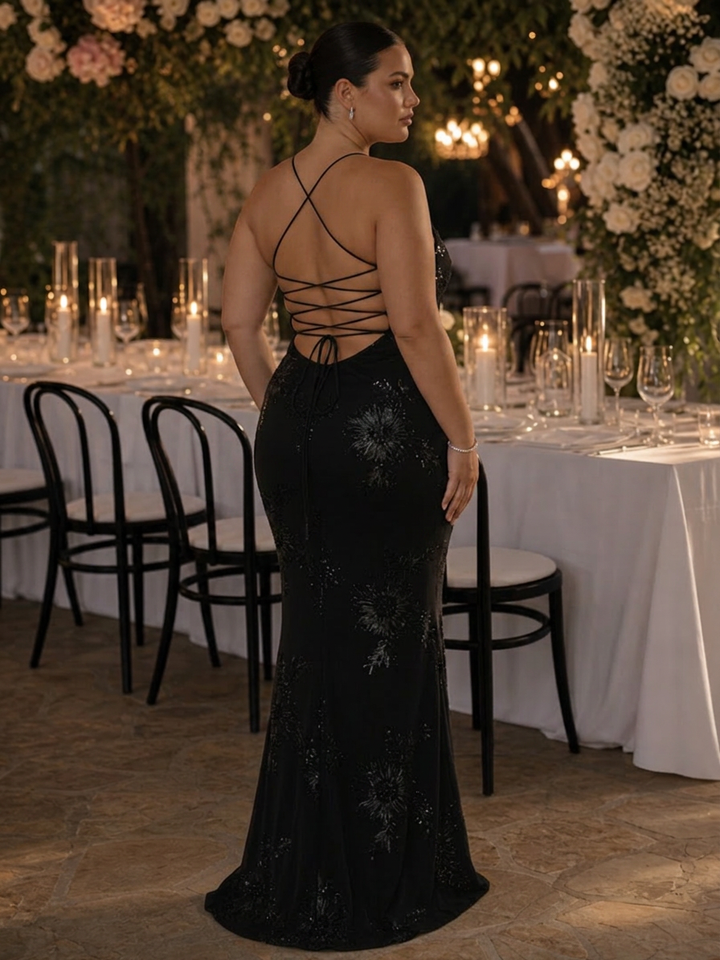 Clover | Spaghetti Band Korsett Bodice Maxi Klänning