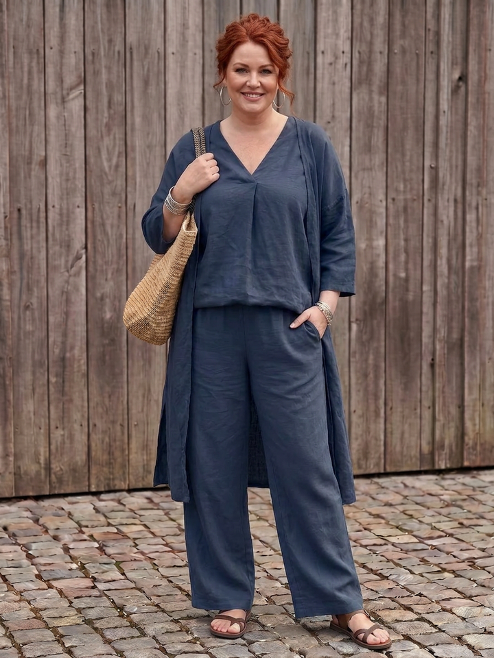 Juna | Lång Tunika Top och Vida Byxor Set