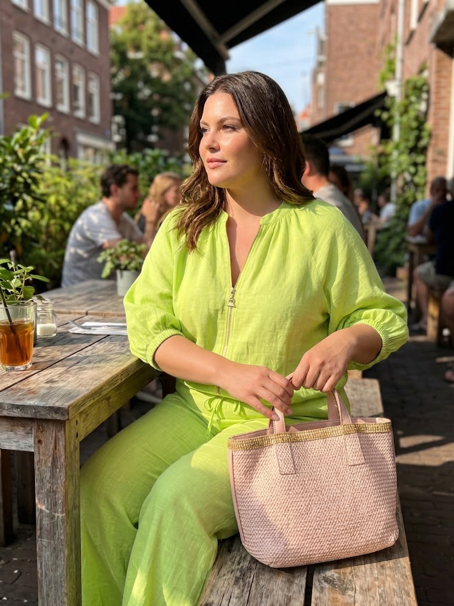 Cecily | Blus med dragkedja fram och vida byxor