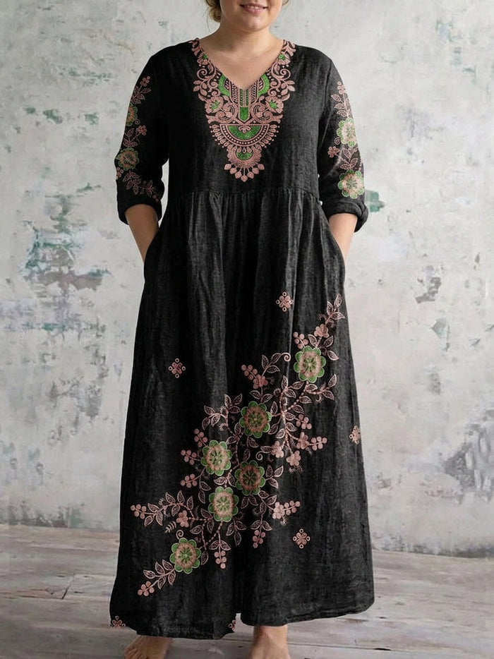 Aurelia | Midnatt Broderi Maxi Klänning