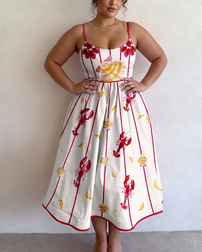 Rosa | Seaside Charm Midi Klänning