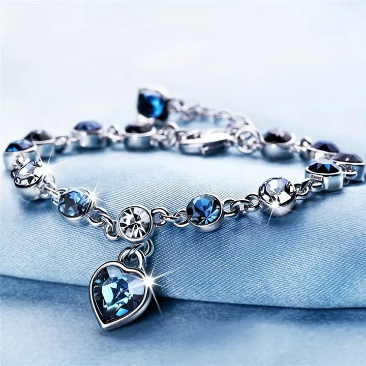 Heledd Heart Glow Armband | Vitt Guld