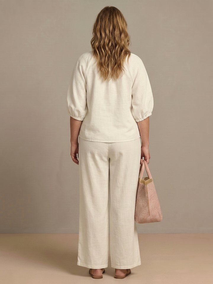 Cecily | Blus med dragkedja fram och vida byxor