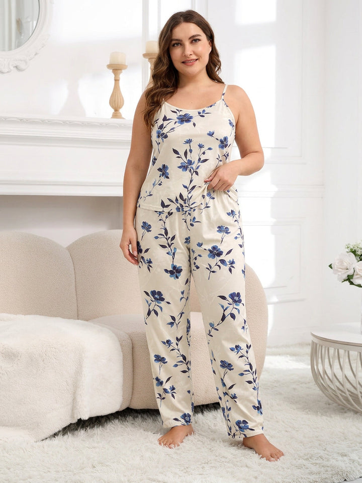 Nadya | Vintage Blommig Pyjamas Set