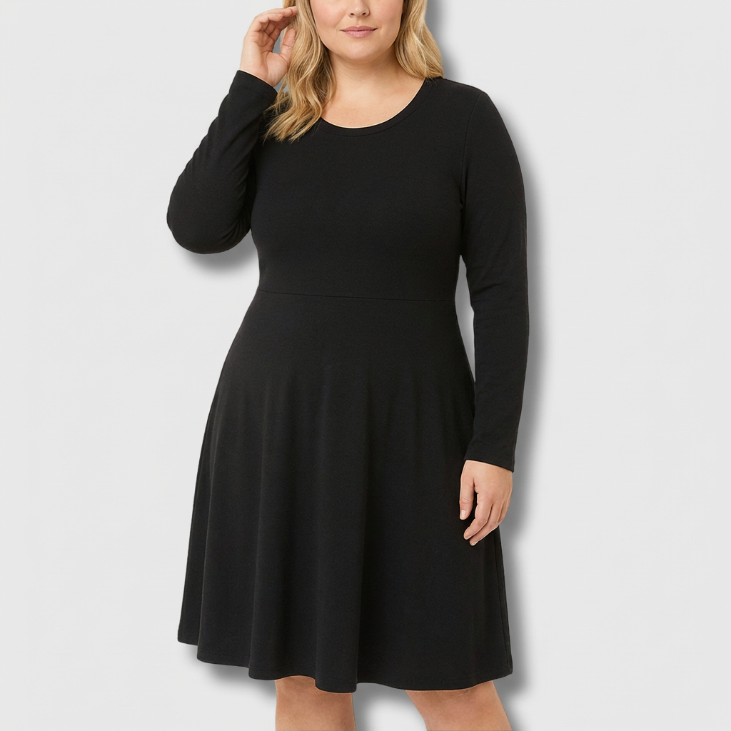 Anwen | Klassisk långärmad Fit &amp; Flare-klänning