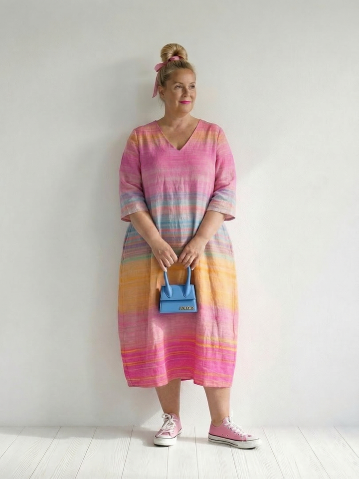 Amity | Ease Gradient Stripe Midi Klänning