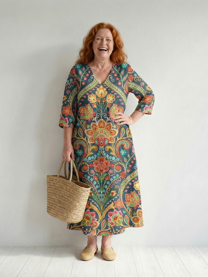 Vael | Easy Shape Garden Midi Klänning