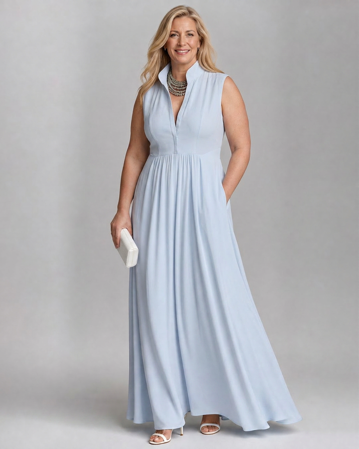 Adeline | Ärm- och kraglös Flödande Vida Ben Jumpsuit