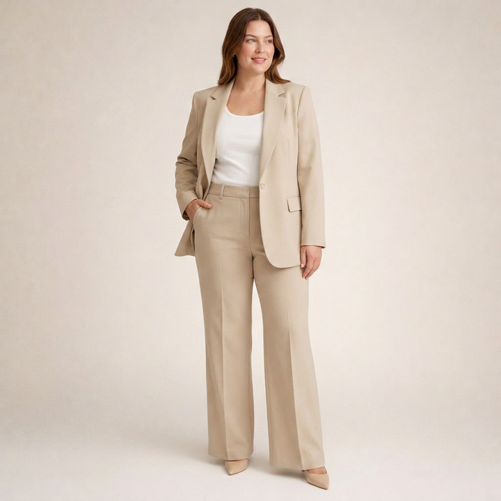 Priya | Elegant kostymset med utsvängda byxor