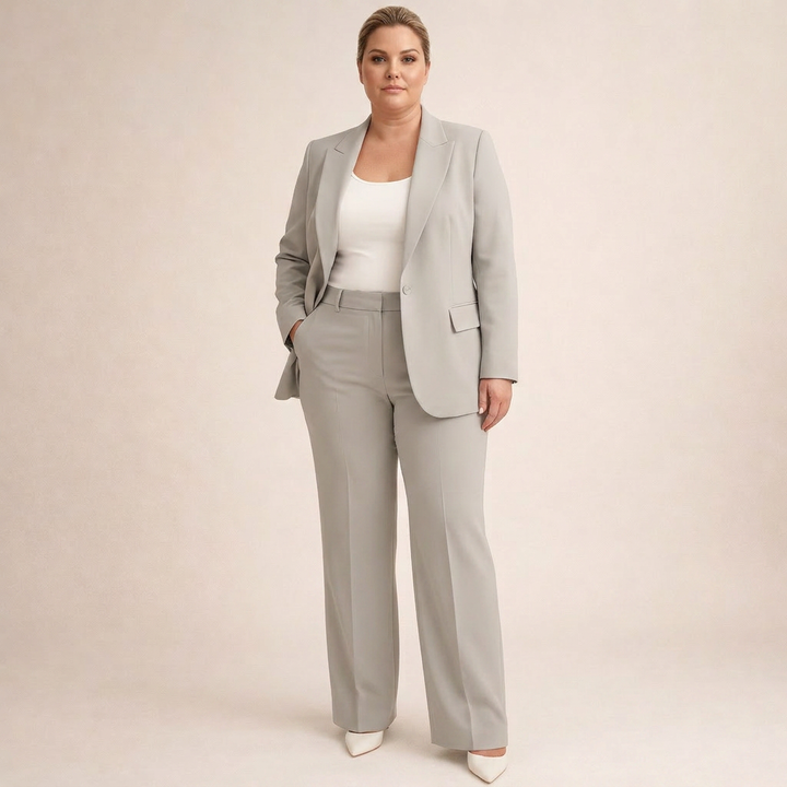 Priya | Elegant kostymset med utsvängda byxor