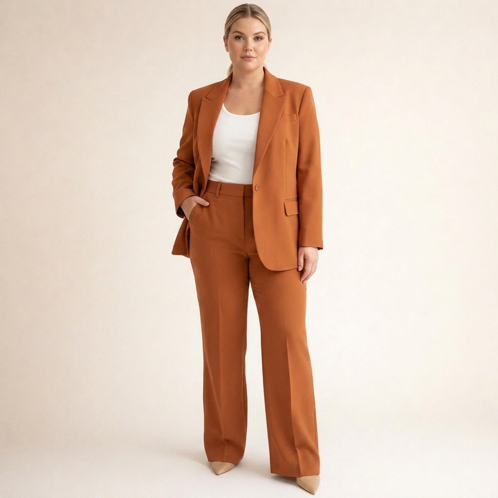Priya | Elegant kostymset med utsvängda byxor