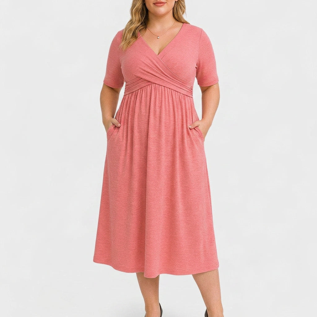 Rosa | Elegant Midi Klänning