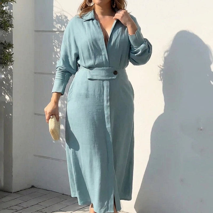 Wren Elegant Knytdress: Chic Pendling Långärmad Stil
