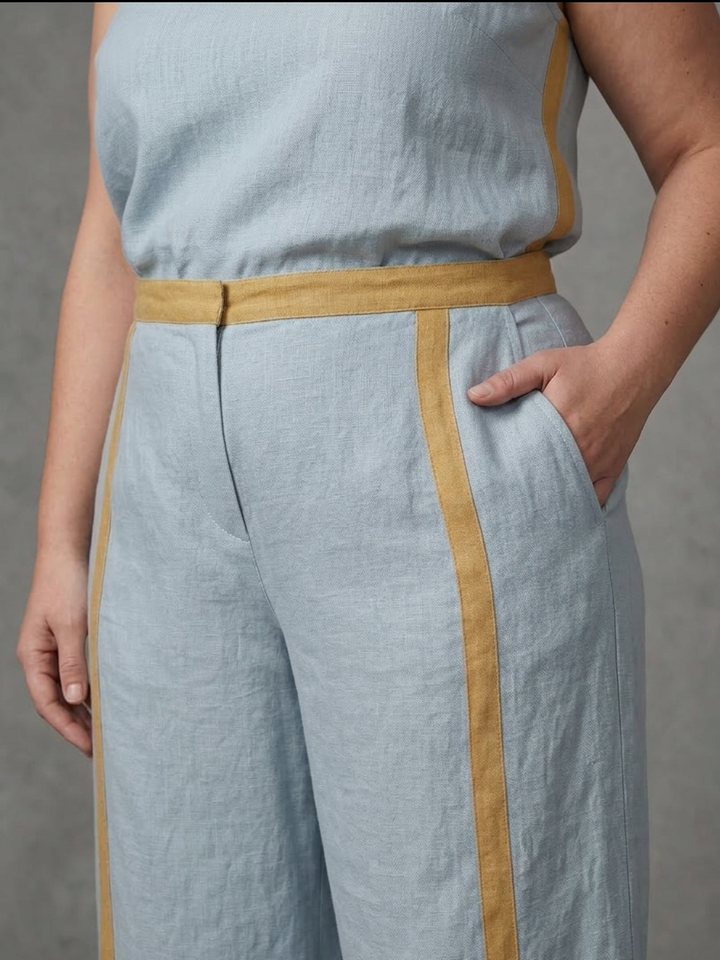 Yasmin | Ärmlös Topp med Vida Byxor Set