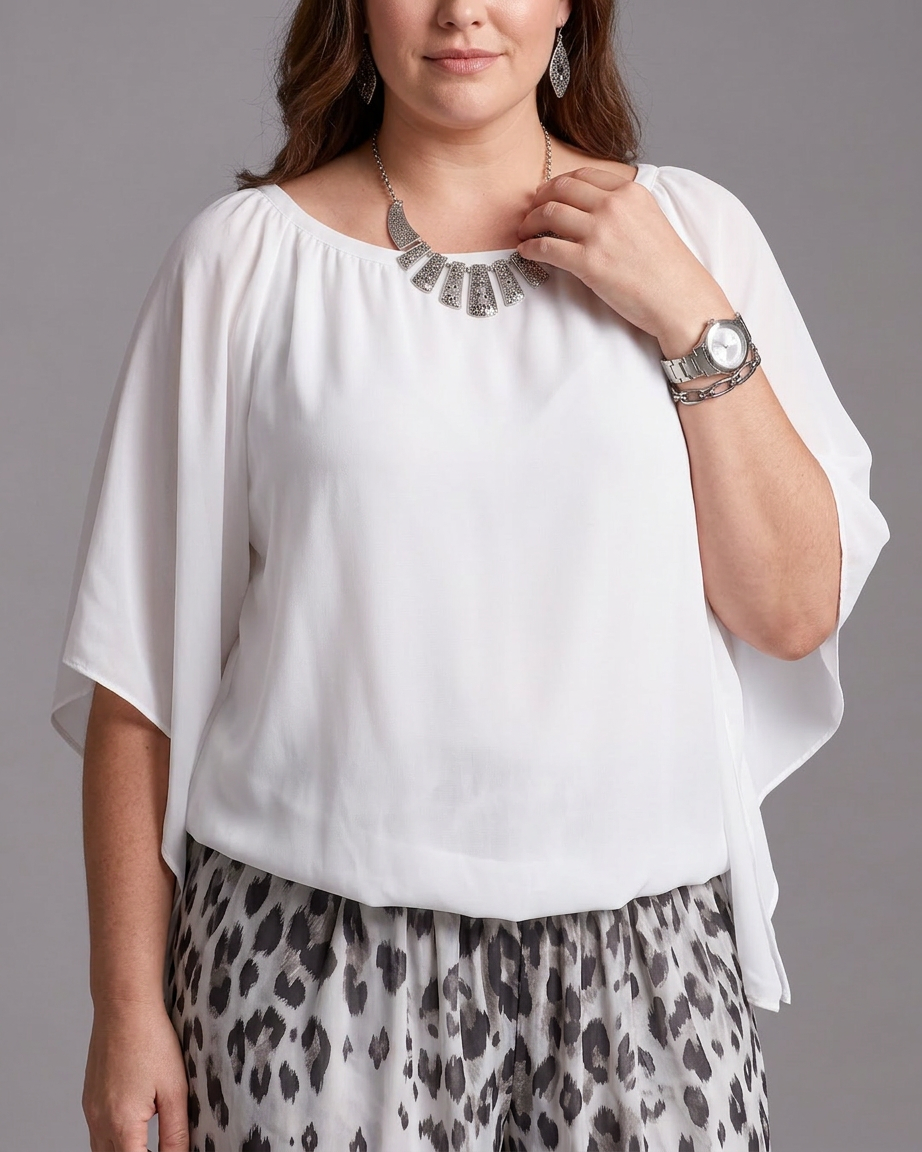 Vienne | Flödande Chiffon Topp Och Tryckta Vida Byxor Set