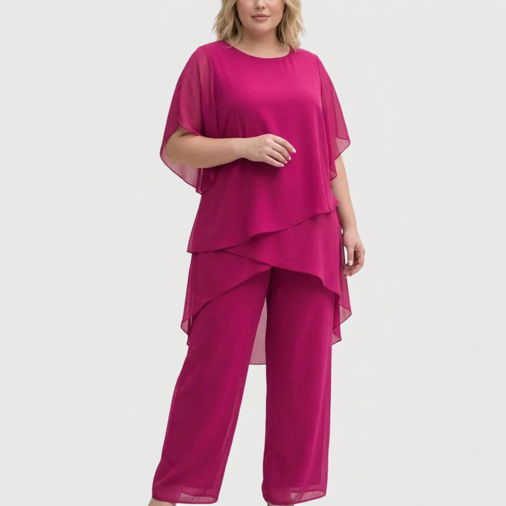 Isolde | Kostym med draperade palazzo-byxor