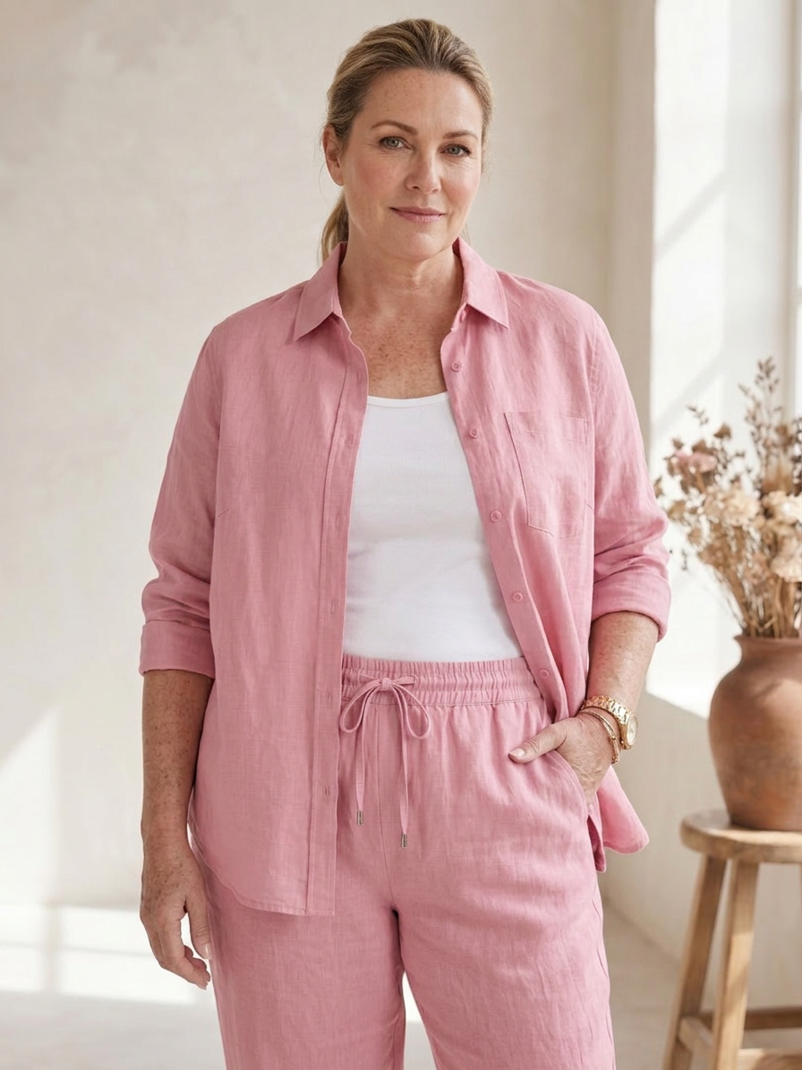 Paloma | Långärmad Skjorta och Taperade Byxor Set