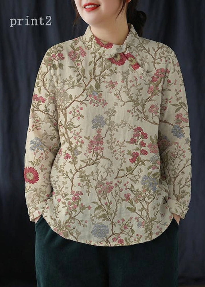 Briony - Chic Vita Kläder Krage Knapp Nere Vår Blusar