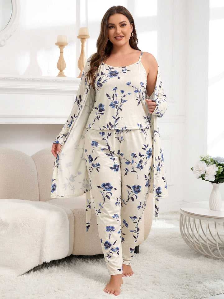 Nadya | Vintage Blommig Pyjamas Set