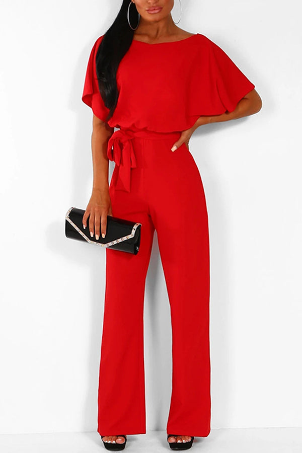 Cassia - Sommar knytning kortärmad jumpsuit