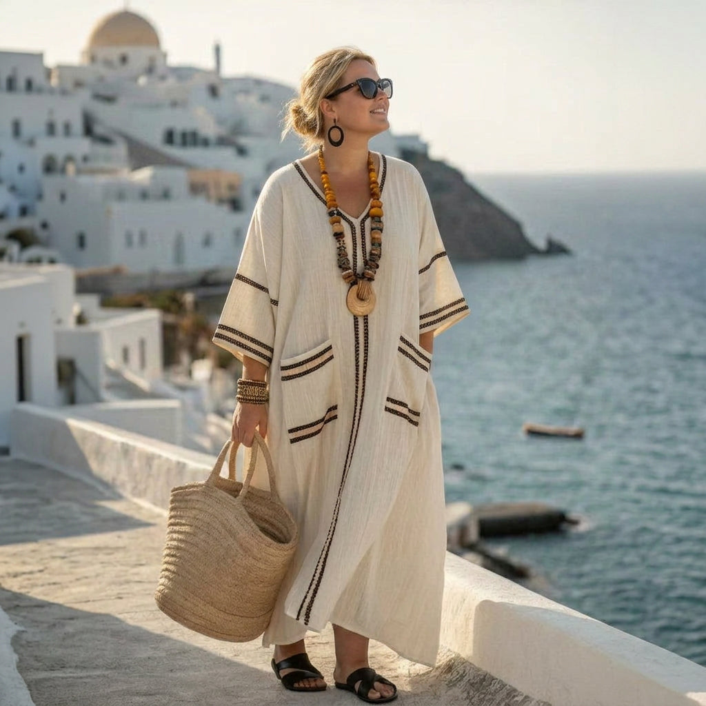 Junia | Tidlös Kust Boho Maxi Klänning