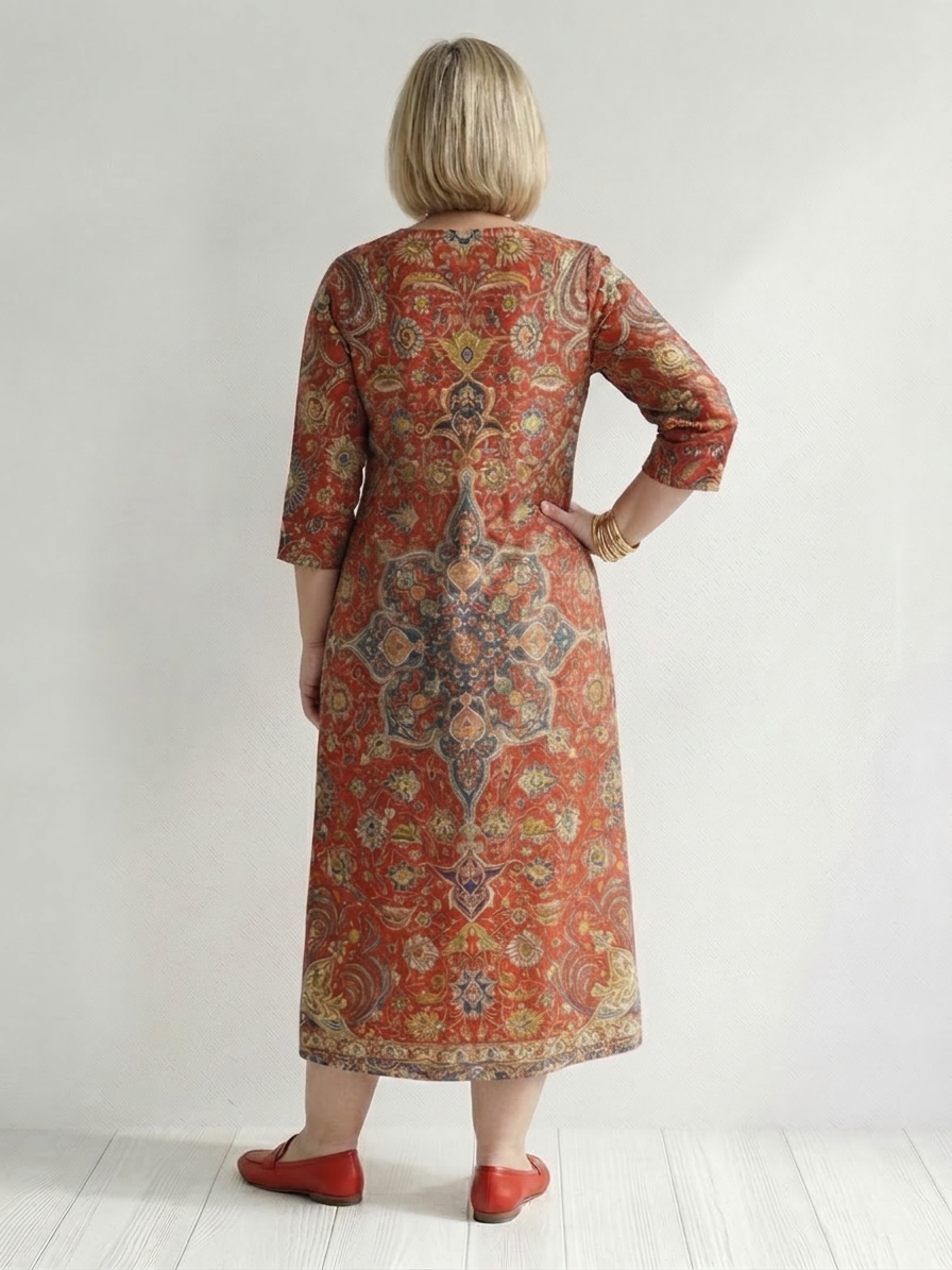 Livia | Ease Patchwork Midi Klänning