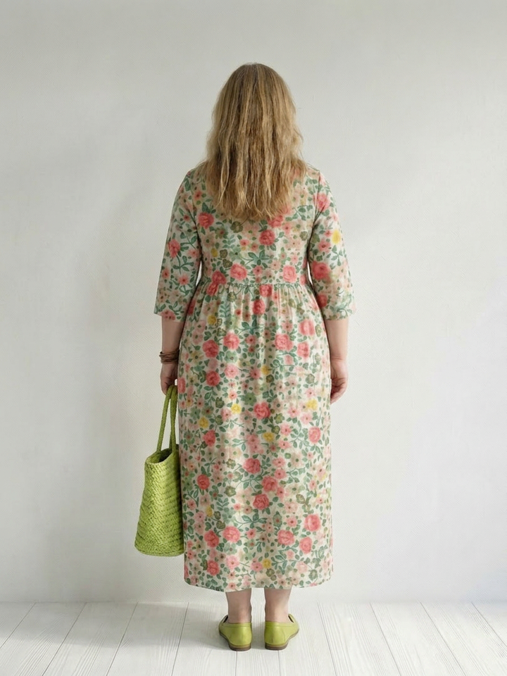 Solveig | Scatter Flower Midi Klänning