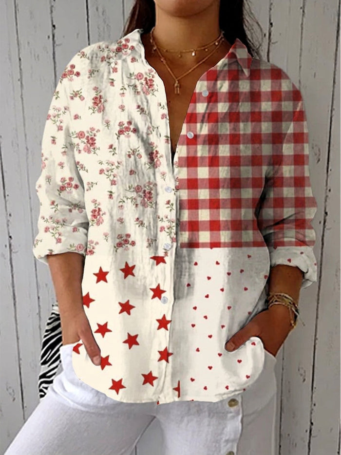 Gwen – Klassisk Patchwork Blus