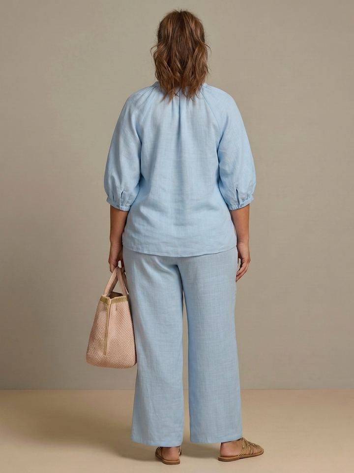 Cecily | Blus med dragkedja fram och vida byxor