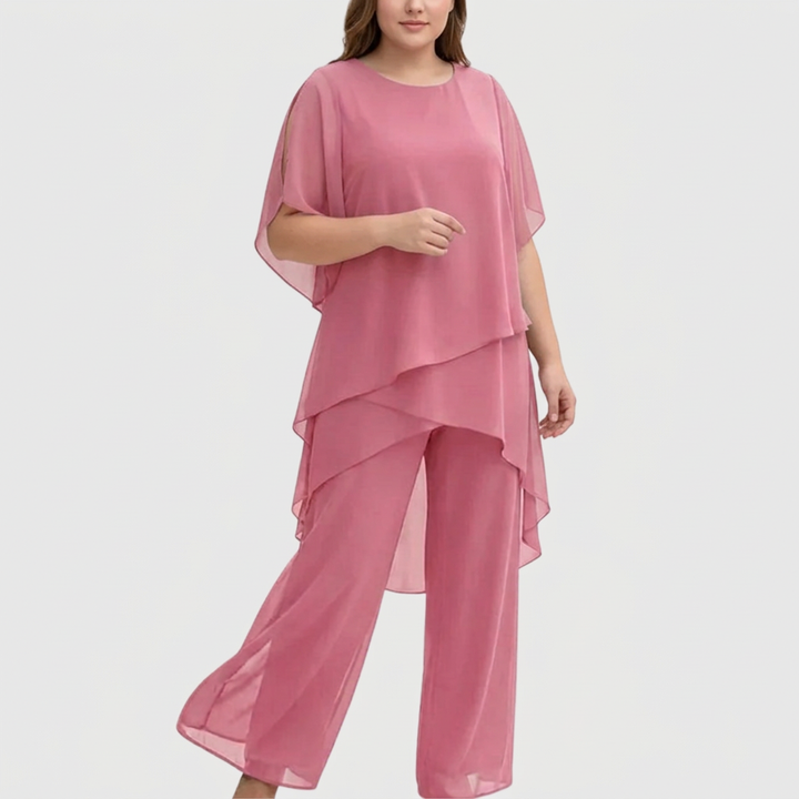 Isolde | Kostym med draperade palazzo-byxor