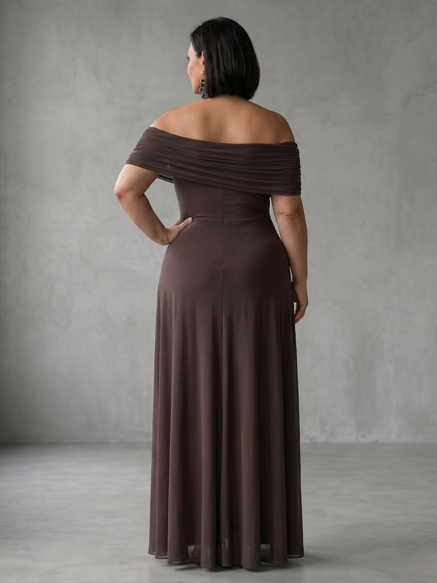 Astrid | Off Shoulder Draped Midi Klänning