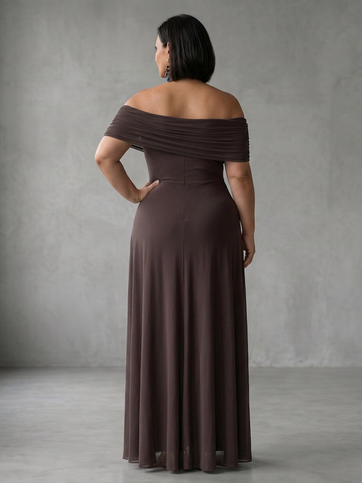Astrid | Off Shoulder Draped Midi Klänning