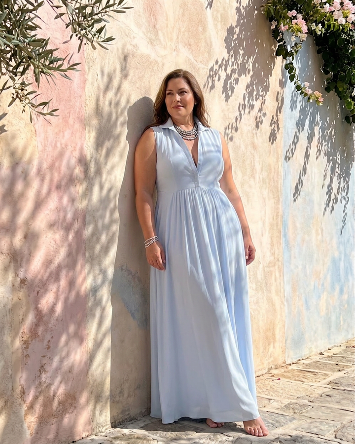 Adeline | Ärm- och kraglös Flödande Vida Ben Jumpsuit
