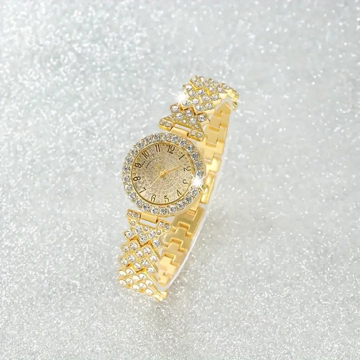 Luxe Radiance Guldur &amp; Armband Set | Guld